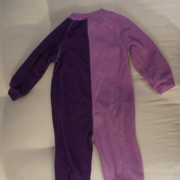 Girls Size 18mos Emma & Jack Double Purple 1-piece Fleece PJs - Picture 3 of 3